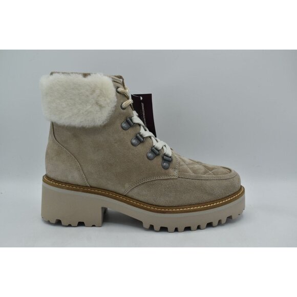 Johnston & Murphy Women Size 7.5 Emmalynn Taupe Suede Shearling Hiker Boot Shoes - Picture 8 of 13